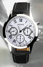 Yazole Casual Quartz Watch Men PU Leather Business Wristwatch Simple Men Watches Water Resistance Relogio Masculino Clock