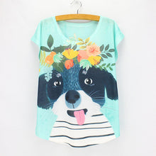 Fashion Black cats print women top tees 2016 summer tees girls short sleeve t-shirt American & European new design tops