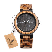 BOBO BIRD Newest Wood Watch for Men with Week Display Date Quartz Watches Two-tone Wooden Drop Shipping