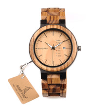 BOBO BIRD Newest Wood Watch for Men with Week Display Date Quartz Watches Two-tone Wooden Drop Shipping