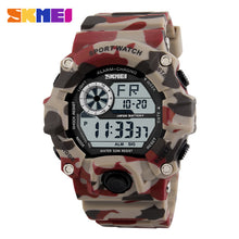SKMEI Fashion Camo Digital Watch Men Chronograph Sport Army Green Watch Military Camouflage LED Wristwatch 50M Waterproof 1019