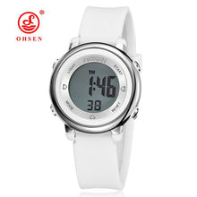 2017 OHSEN Brand Digital LCD Kids Girls Fashion Wristwatch Cute Girl Rubber Strap 50M Waterproof Child Watches Alarm Hand Clocks