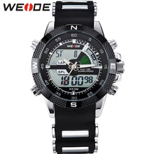 WEIDE Watches Mens Sport Military LCD Luminous Analog Digital Date Stopwatch Week Alarm Band Buckle Display Relogio Masculino