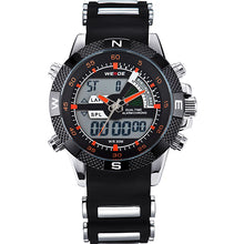 WEIDE Watches Mens Sport Military LCD Luminous Analog Digital Date Stopwatch Week Alarm Band Buckle Display Relogio Masculino
