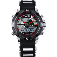 WEIDE Watches Mens Sport Military LCD Luminous Analog Digital Date Stopwatch Week Alarm Band Buckle Display Relogio Masculino