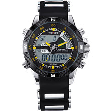 WEIDE Watches Mens Sport Military LCD Luminous Analog Digital Date Stopwatch Week Alarm Band Buckle Display Relogio Masculino
