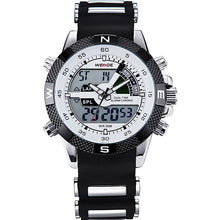 WEIDE Watches Mens Sport Military LCD Luminous Analog Digital Date Stopwatch Week Alarm Band Buckle Display Relogio Masculino