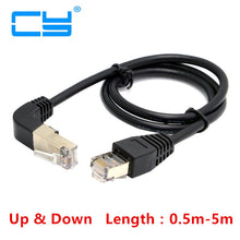 Elbow Up & Down Angled 90 Degree 8P8C FTP STP UTP Cat 5e Lan Ethernet Network Patch Cord Cable 0.5m/1m/2m/3m/5m