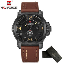 2017 New NAVIFORCE Sport Mens Watches Top Brand Luxury Waterproof Leather Quartz Watch Military Wristwatch Male Clock relogio