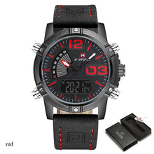 Men Sport Watches NAVIFORCE Brand Dual Display Watch Digital Analog Watch Electronic Quartz Watch 30M Waterproof Orange Clock