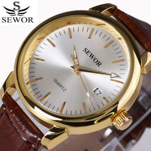 SEWOR Luxury Brand Fashion Casual Men Watches Automatic Mechanical Watch Business Date Clock Leather Strap montre homme 2016 New
