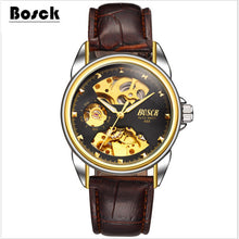 2017 latest automatic mechanical watch waterproof men, skeleton men's stainless steel watch, well-known brand BOSCH gold watch