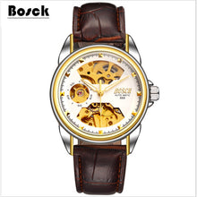 2017 latest automatic mechanical watch waterproof men, skeleton men's stainless steel watch, well-known brand BOSCH gold watch