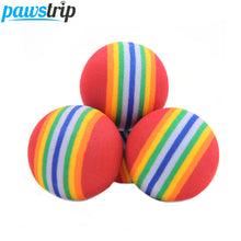 10pcs/lot Super Q Rainbow Ball Pet Cat Toy Diameter 3.5cm EVA Playing Toys For Small Cats
