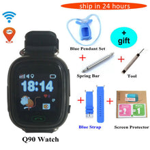 Free Shipping Q90 GPS Phone Positioning Fashion Children Watch 1.22Inch Color Touch Screen WIFI SOS Smart Watch Baby Q80 Q50 Q60