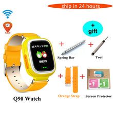 Free Shipping Q90 GPS Phone Positioning Fashion Children Watch 1.22Inch Color Touch Screen WIFI SOS Smart Watch Baby Q80 Q50 Q60
