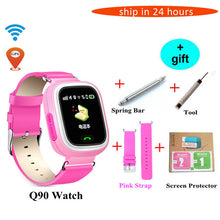 Free Shipping Q90 GPS Phone Positioning Fashion Children Watch 1.22Inch Color Touch Screen WIFI SOS Smart Watch Baby Q80 Q50 Q60