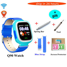 Free Shipping Q90 GPS Phone Positioning Fashion Children Watch 1.22Inch Color Touch Screen WIFI SOS Smart Watch Baby Q80 Q50 Q60