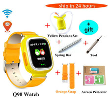 Free Shipping Q90 GPS Phone Positioning Fashion Children Watch 1.22Inch Color Touch Screen WIFI SOS Smart Watch Baby Q80 Q50 Q60