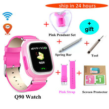 Free Shipping Q90 GPS Phone Positioning Fashion Children Watch 1.22Inch Color Touch Screen WIFI SOS Smart Watch Baby Q80 Q50 Q60