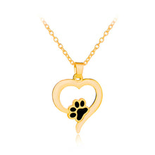 Pet Memorial Jewelry Always in my Heart Dog Cat Foot Pet Paw Print Heart Pet Lover Pendant Necklace  Animal Keepsake Charms