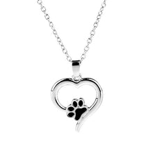 Pet Memorial Jewelry Always in my Heart Dog Cat Foot Pet Paw Print Heart Pet Lover Pendant Necklace  Animal Keepsake Charms