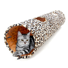 Hot Sale 1.25M Pet Product Cat Tunnel Leopard Print Crinkly Cat Fun 2 Holes Long Tunnel Kitten Toys Pet Playing Living Necessary