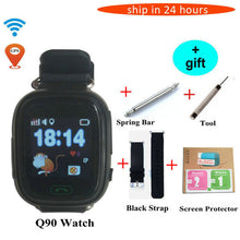 Free Shipping Q90 GPS Phone Positioning Fashion Children Watch 1.22Inch Color Touch Screen WIFI SOS Smart Watch Baby Q80 Q50 Q60