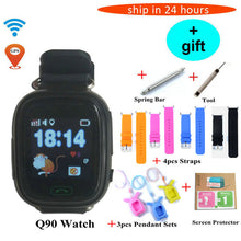 Free Shipping Q90 GPS Phone Positioning Fashion Children Watch 1.22Inch Color Touch Screen WIFI SOS Smart Watch Baby Q80 Q50 Q60