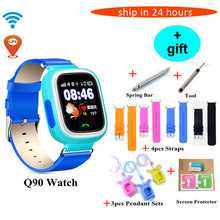 Free Shipping Q90 GPS Phone Positioning Fashion Children Watch 1.22Inch Color Touch Screen WIFI SOS Smart Watch Baby Q80 Q50 Q60