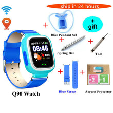 Free Shipping Q90 GPS Phone Positioning Fashion Children Watch 1.22Inch Color Touch Screen WIFI SOS Smart Watch Baby Q80 Q50 Q60