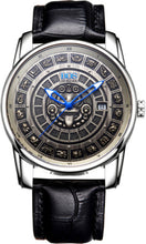 ANGELA BOS Retro Stereoscopic Maya Calendar Dial Stainless Steel Automatic Watch Mens Mechanical Luminous Luxury Brand Watch Men