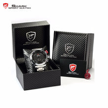 Luxury Package Box SHARK Sport Watch Brand Reloj Hombre Calendar Digital Army Quartz Military LED Steel Wrist Watches /SH103-108